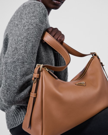 Prada Aimée large leather shoulder bag